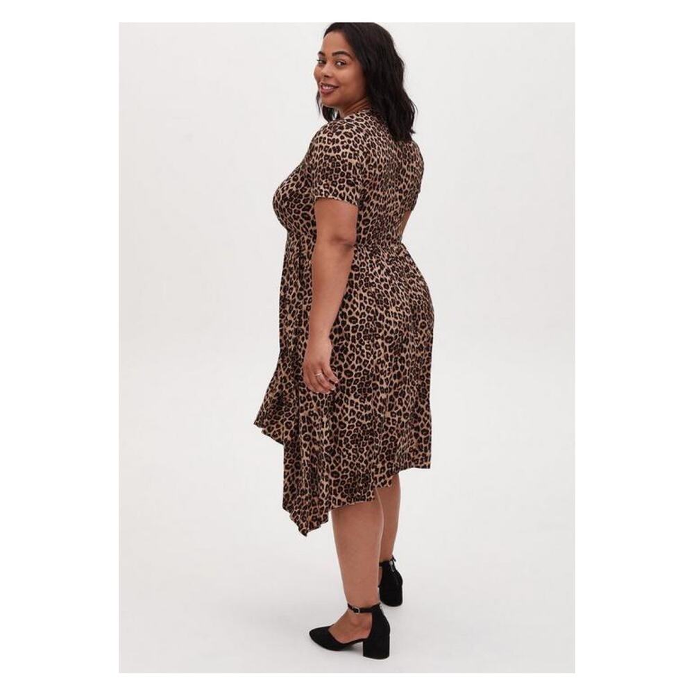 Torrid Brown Leopard Print Button Front Shirt Dre… - image 3